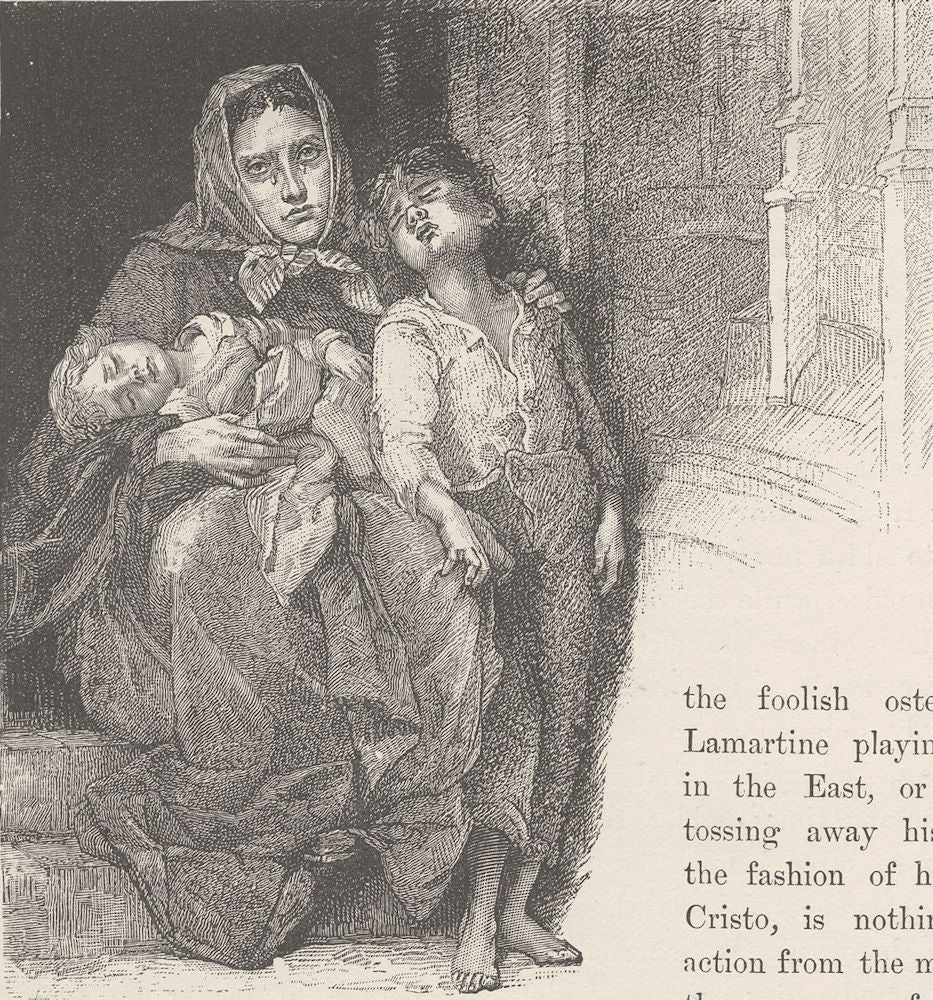 FRANCE. Le Petit Peuple-the poor of Paris 1894 old antique print picture